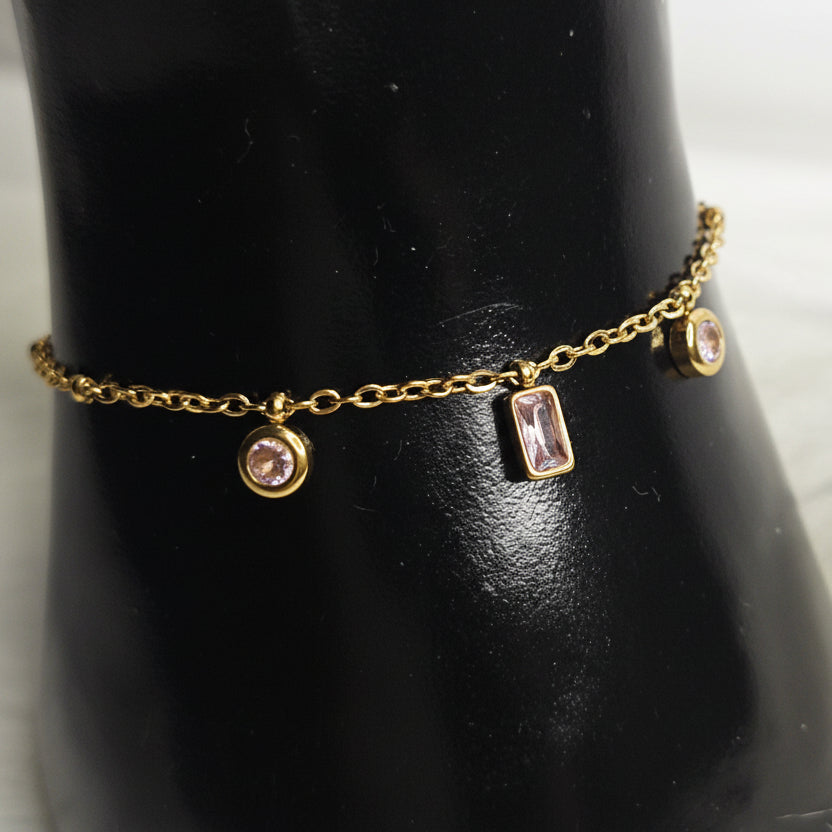Luce Dorata – Vergoldetes Armband mit Kristall-Charms