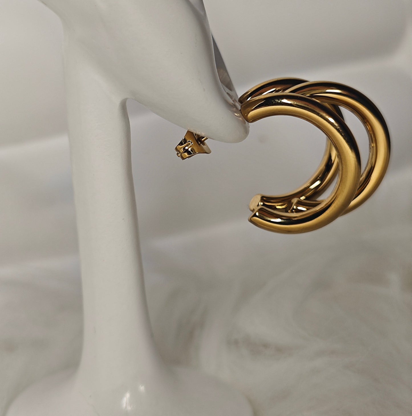 Linea Doppia – Vergoldete Doppel-Creolen