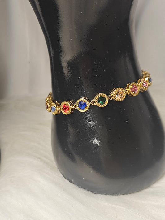 Colorful Elegance - buntes edles Armband mit Zirkonia Steinen