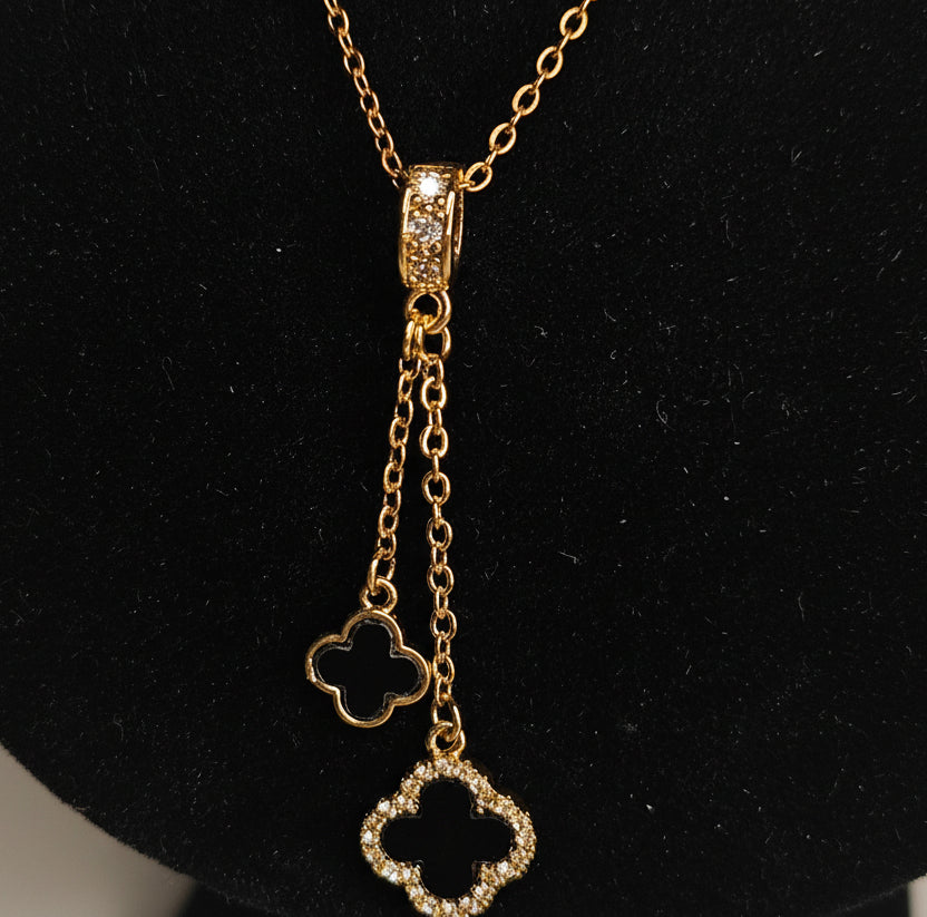 Clara Fleur Noir – Zirkonia Kette (Gold)