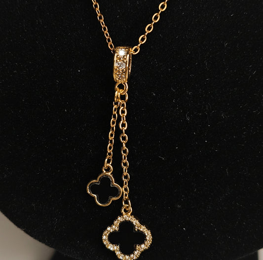 Clara Fleur Noir – Zirkonia Kette (Gold)