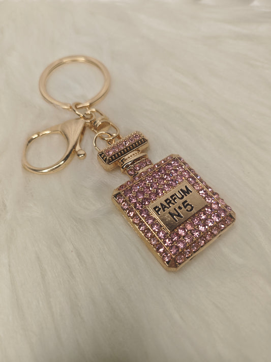 Parfum Charm – Eleganter Schlüsselanhänger in Roségold mit Strassdetails