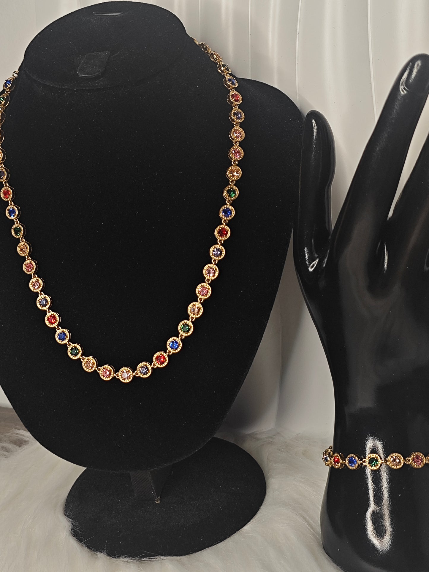 Colorful Elegance - bunte edle Halskette mit Zirkonia Steinen