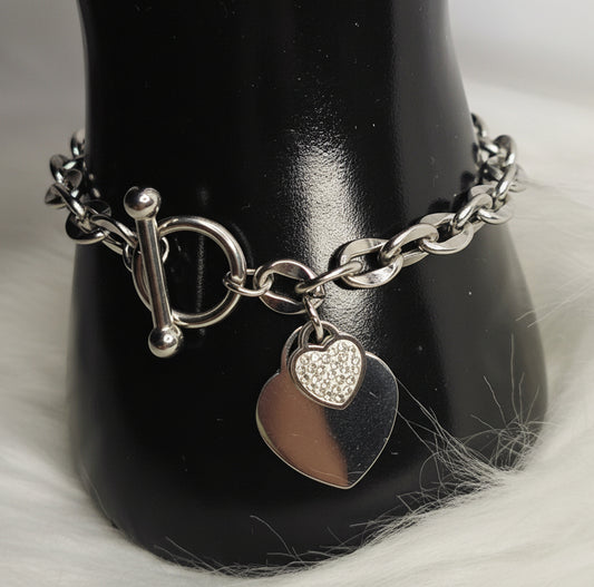 Amore Luminosa Silver – Versilbertes Charm-Armband mit Herz