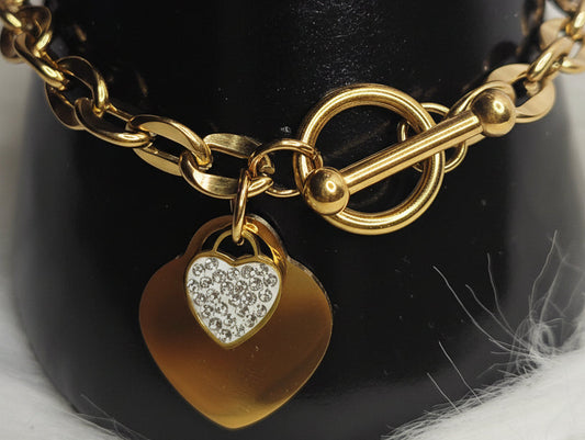 Amore Luminosa – Vergoldetes Charm-Armband mit Herz
