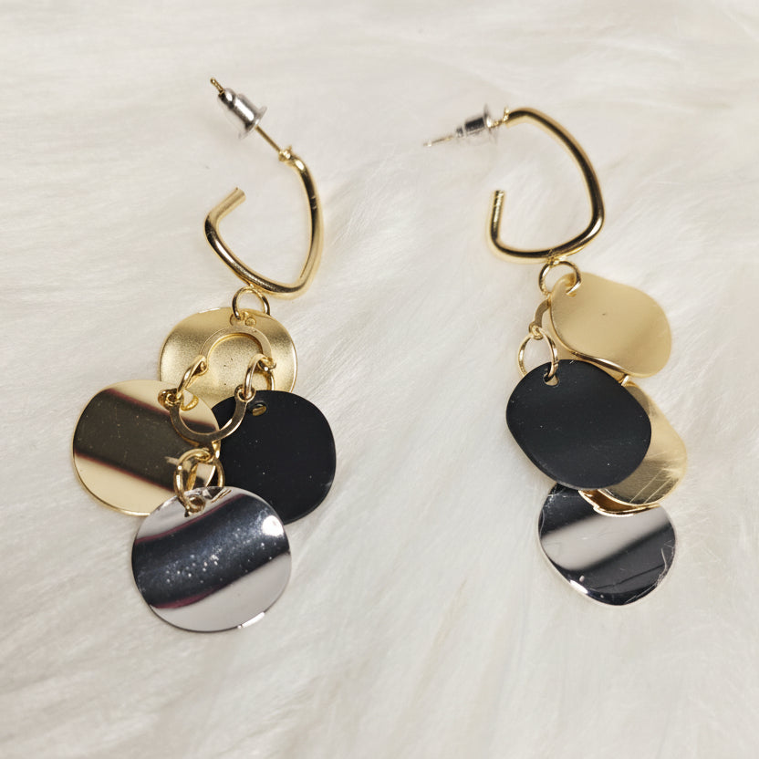 Luna Mosaic – Moderne Colorblock Drop Earrings