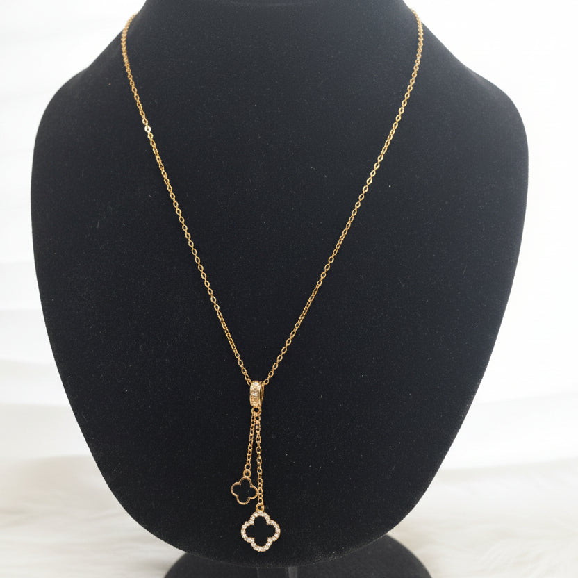 Clara Fleur Noir – Zirkonia Kette (Gold)