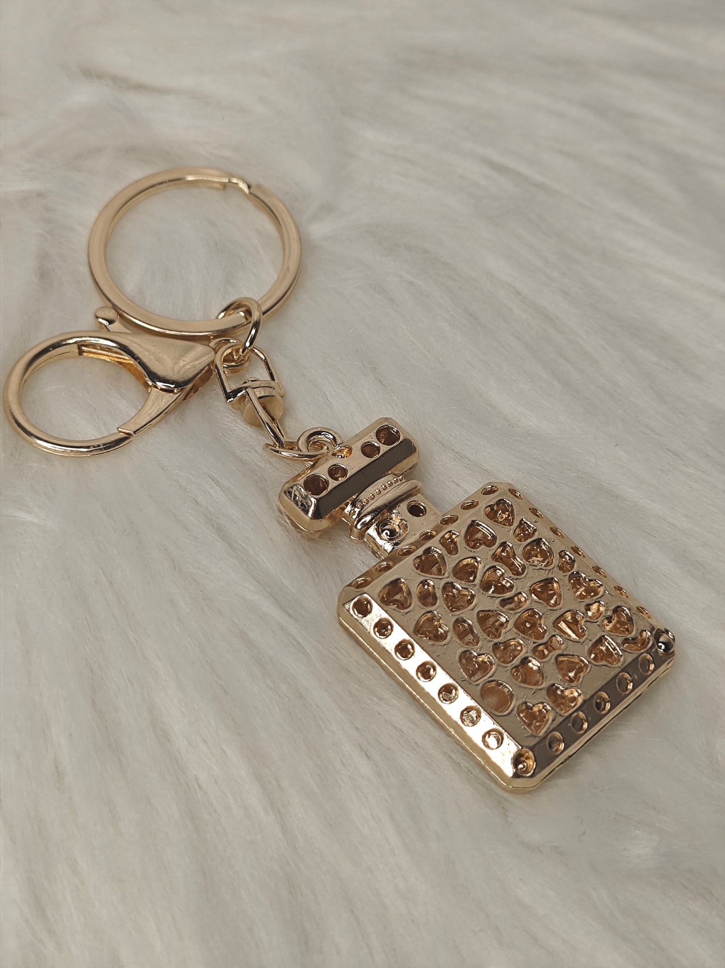 Parfum Charm – Eleganter Schlüsselanhänger in White mit Strassdetails