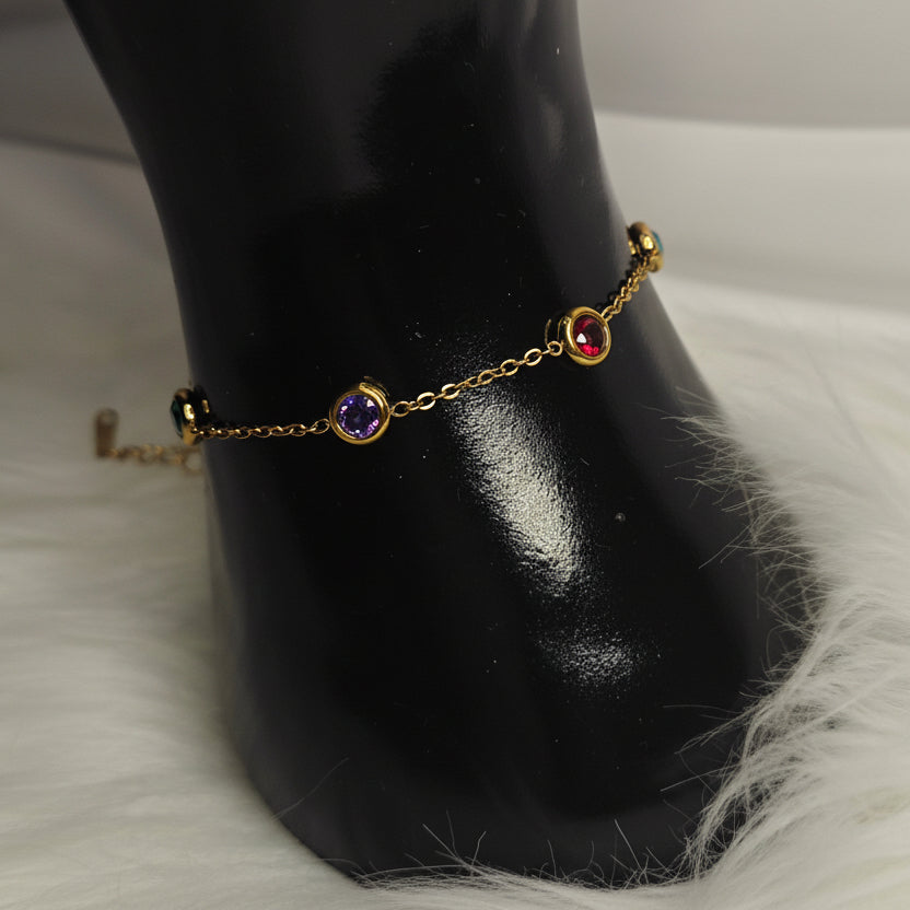 Arcobaleno – Vergoldetes Armband mit farbigen Kristallen